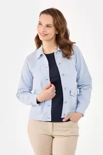 Let Jakke - Lyseblå - Knaplukning