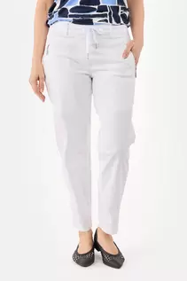 7/8 Bukser - Hvid - Elastik i Taljen