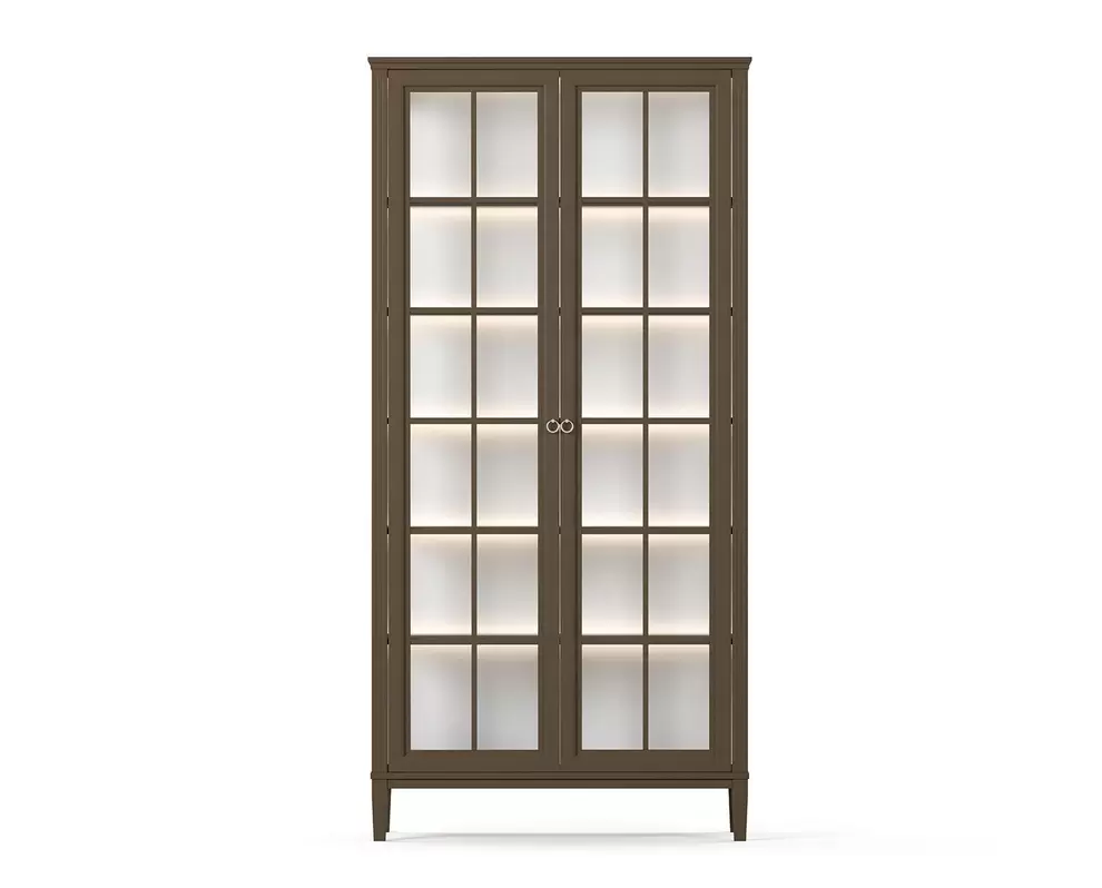 Stockholm 2.0 Vitrinskåp | Mocha med belysning