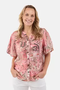 Kortærmet Skjorte - Rosa - Flæsedeatljer