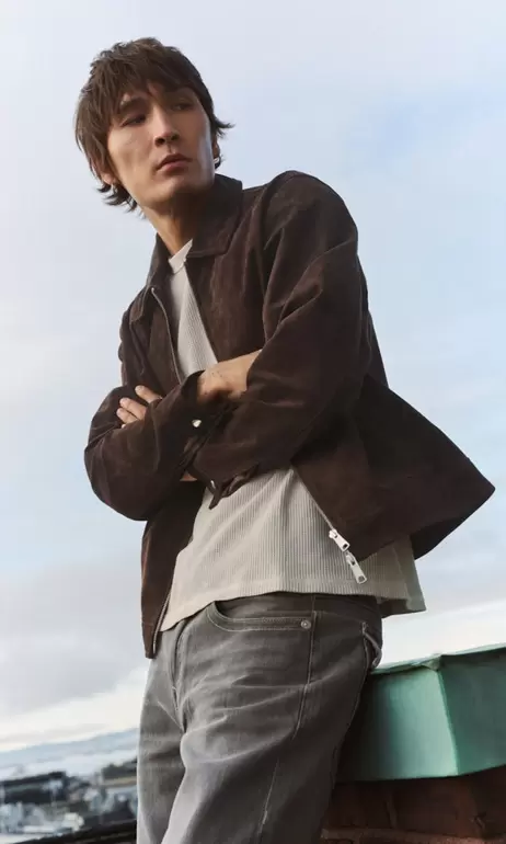 Suede Mocka skinnjacka