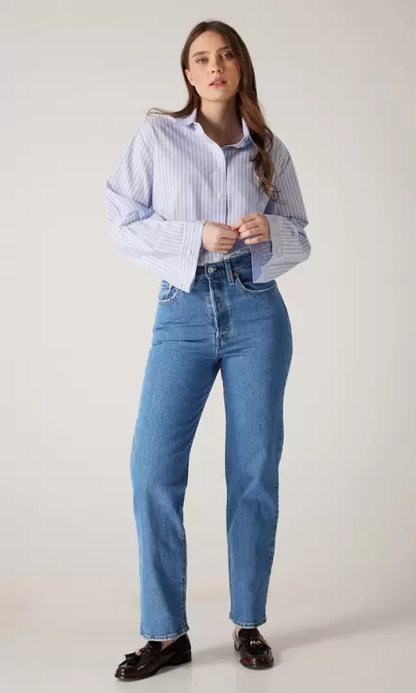 Ribcage Straight Ankle Medium Blå Jeans