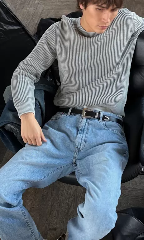 555™ Relaxed Straight Lightweight  Linen+ Ljusblå Jeans