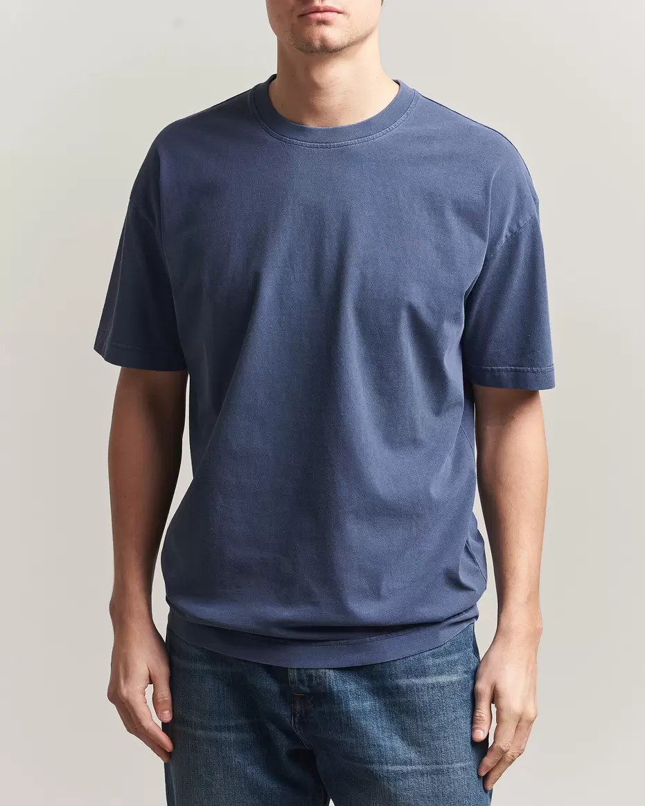Joel Organic Washed Cotton T-Shirt Salute Navy