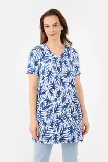 Kortærmet Tunika - Blå Mix - Mønstret