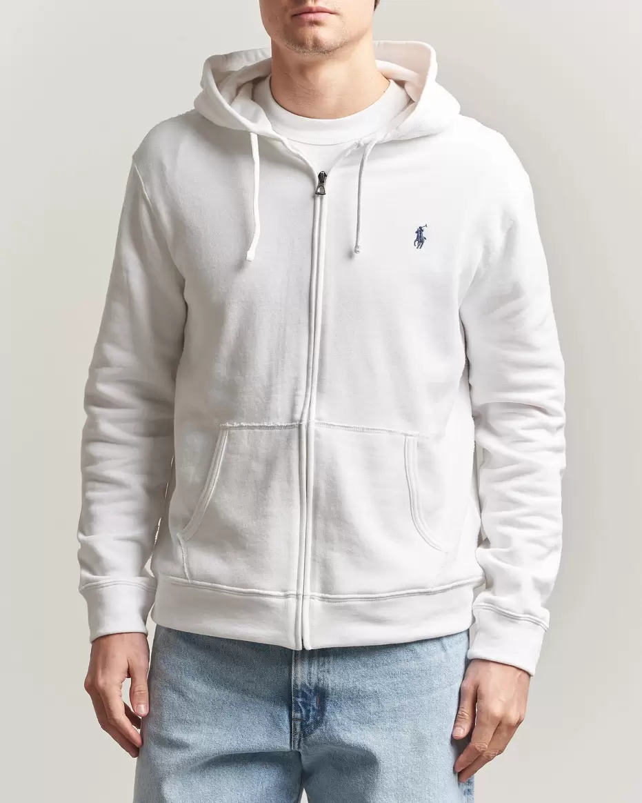 Island Terry Full Zip Hoodie White
