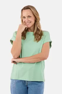 Kortærmet T-shirt - Mintgrøn - Med Opsmøg