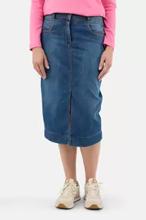 Denim Nederdel - Blå - Front Slids