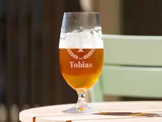 Personligt Spiegelau Ölglas med Gravyr - Bokstav, Namn & Krans