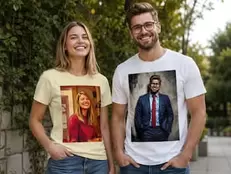 Premium T-shirt med foto - AI-tryck