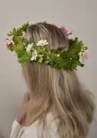 Krans med belysning - Blommig - 30 cm