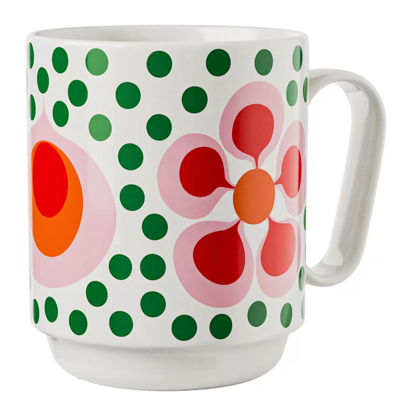 Lisa Larson Birds 1967 No.6 mugg 35 cl röd/grön