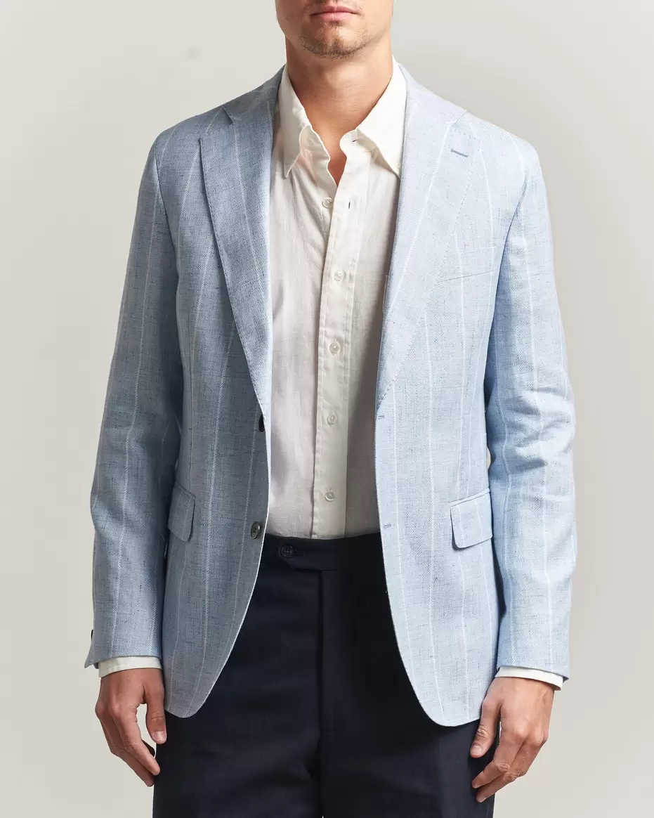 Ferry Soft Linen/Cotton Blazer Light Blue
