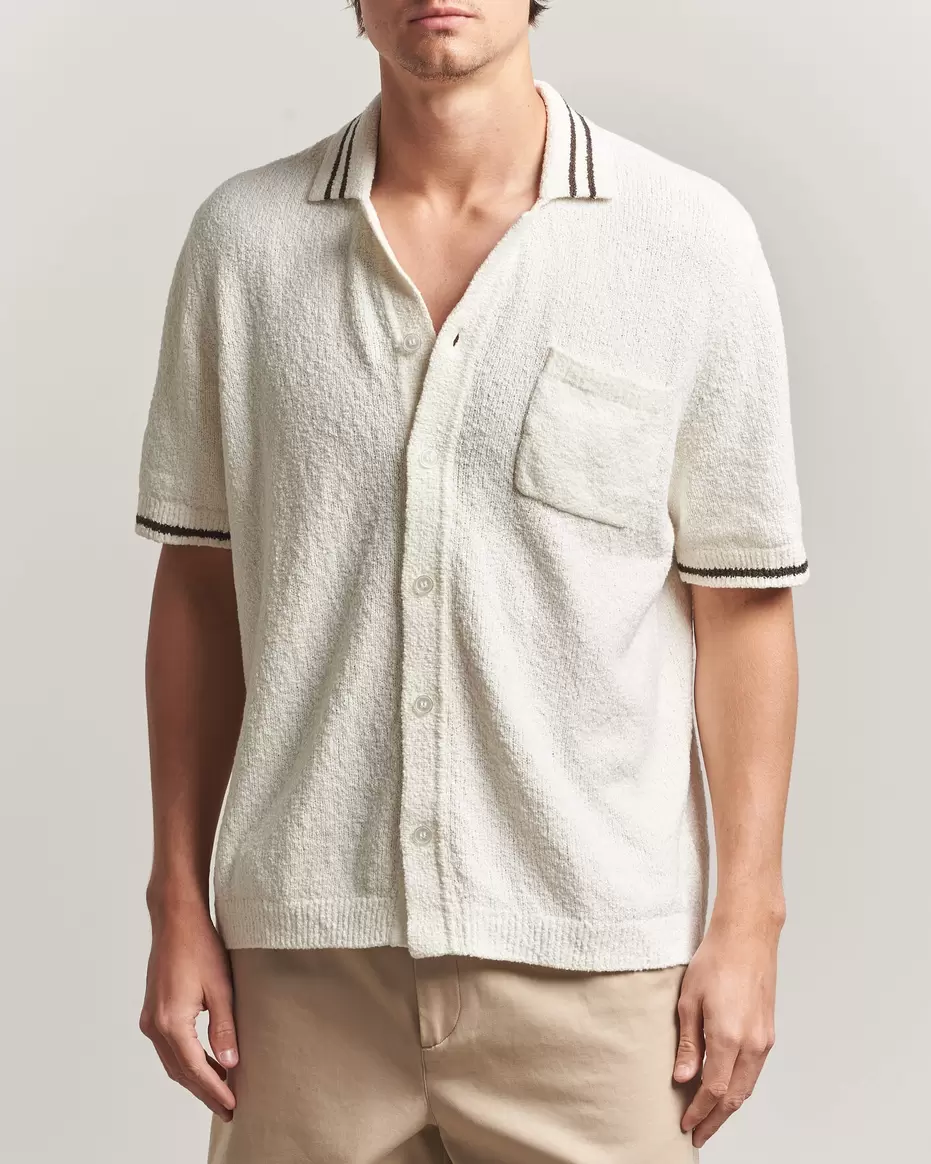 Pedro Knitted Short Sleeve Shirt Clear Cream