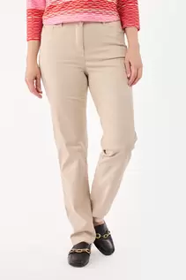 Ingrid Bukser - Sand - Straight Fit - Brede Lægge