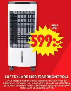 LUFTKYLARE MED FJÄRRKONTROLL