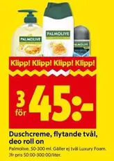 Palmolive - Duschcreme, flytande tvål, deo roll on