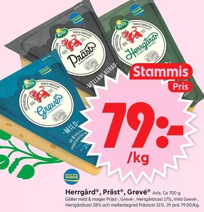 Arla - Herrgård, Präst, Grevé