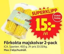 Förkokta majskolvar 2-pack