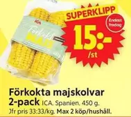 Färkökta majskolvar