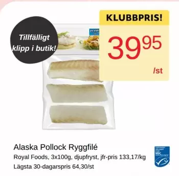 Alaska Pollock Ryggfilé
