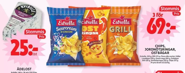 Estrella - Chips, Jordnötsringar, Ostbågar