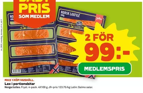 Lax i portionsbitar