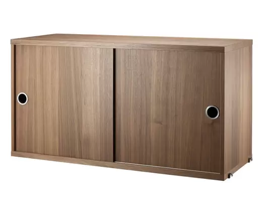 String Skåp med Skjutdörrar 78x30 Valnöt