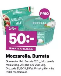 Mozzarella, Burrata