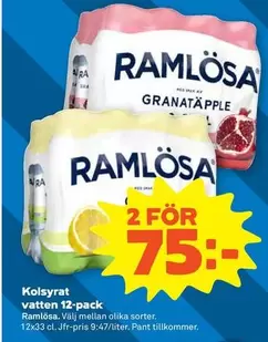 ramlösa - Kolsyrat vatten