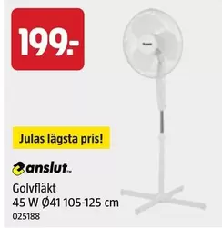 Golvfläkt 45 W Ø41 105-125 cm 025188