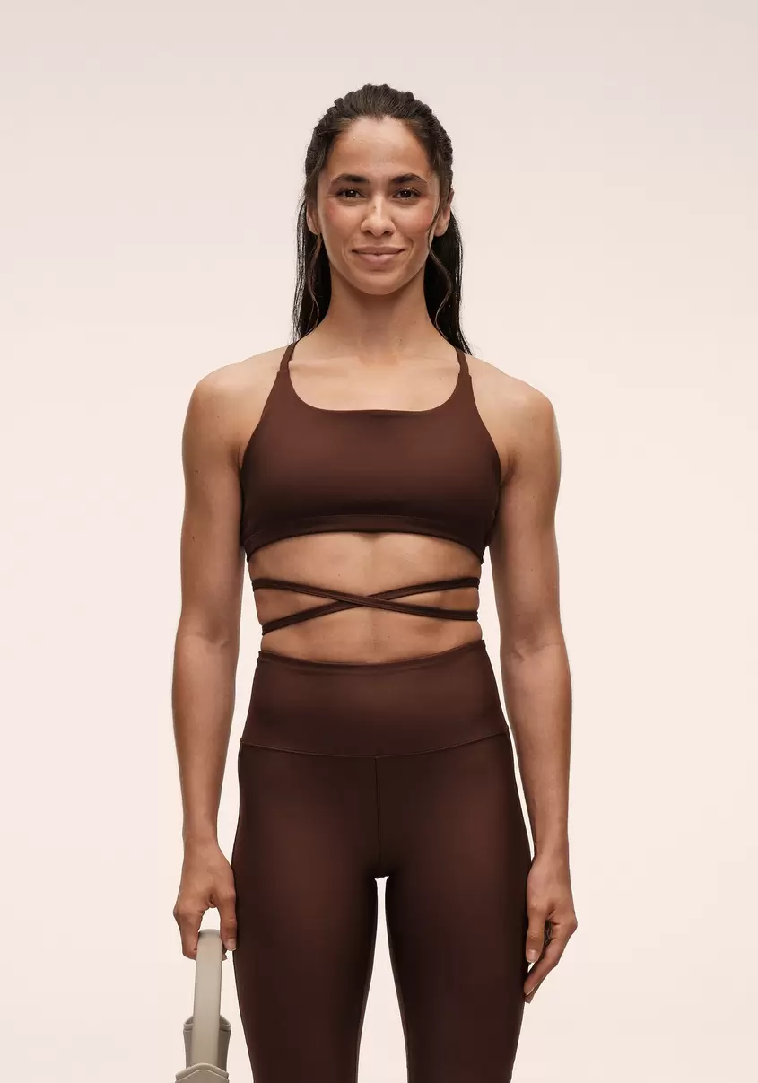 Lace-Up Strap Top - Dark Brown
