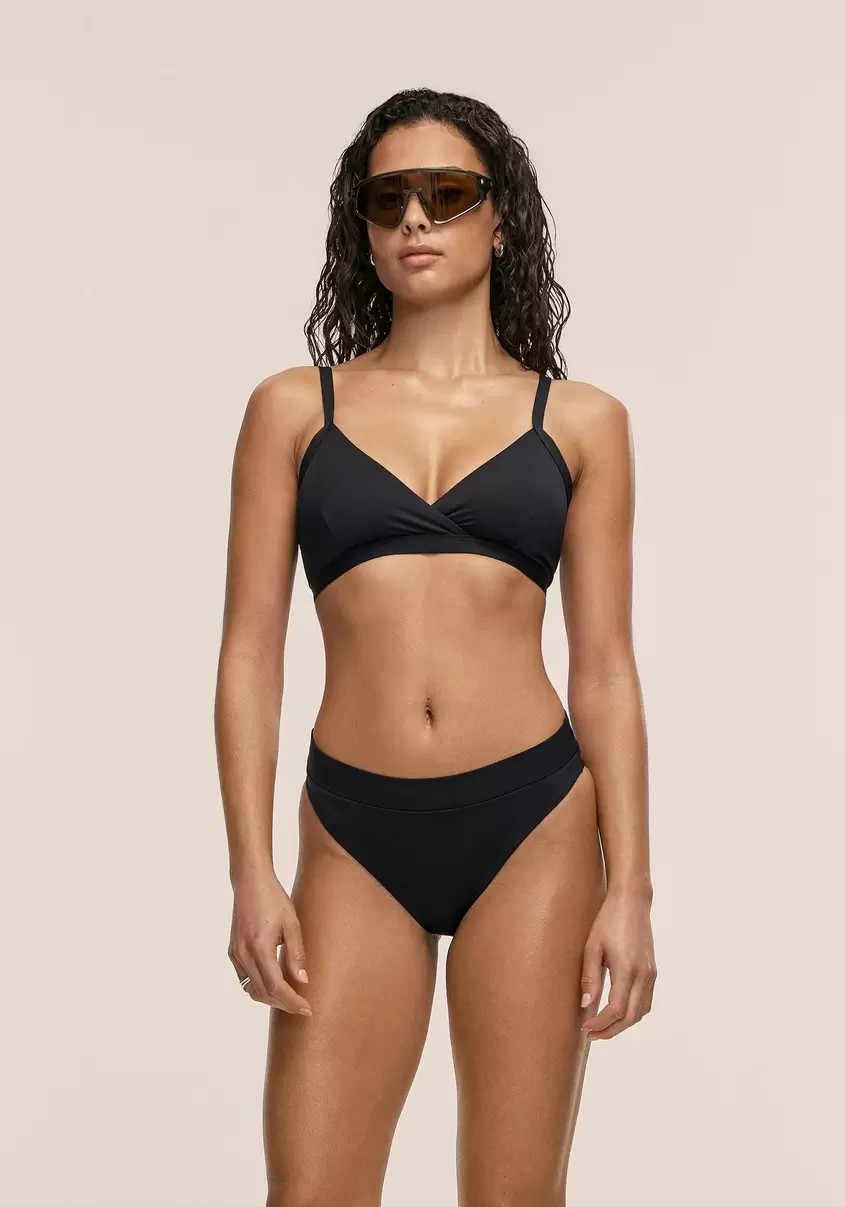 Overlap Bikini Top - Black