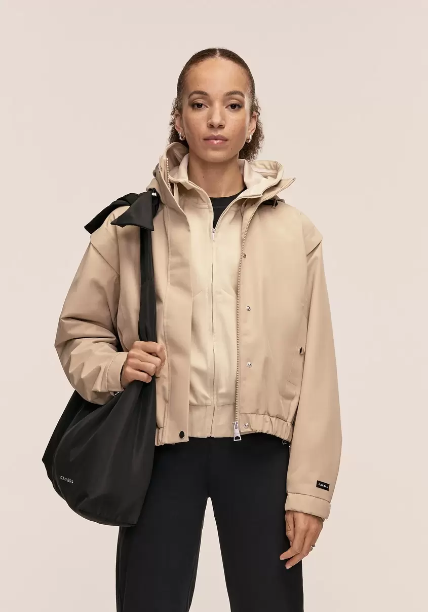 Scandi Bomber Rain Jacket - Sand Beige