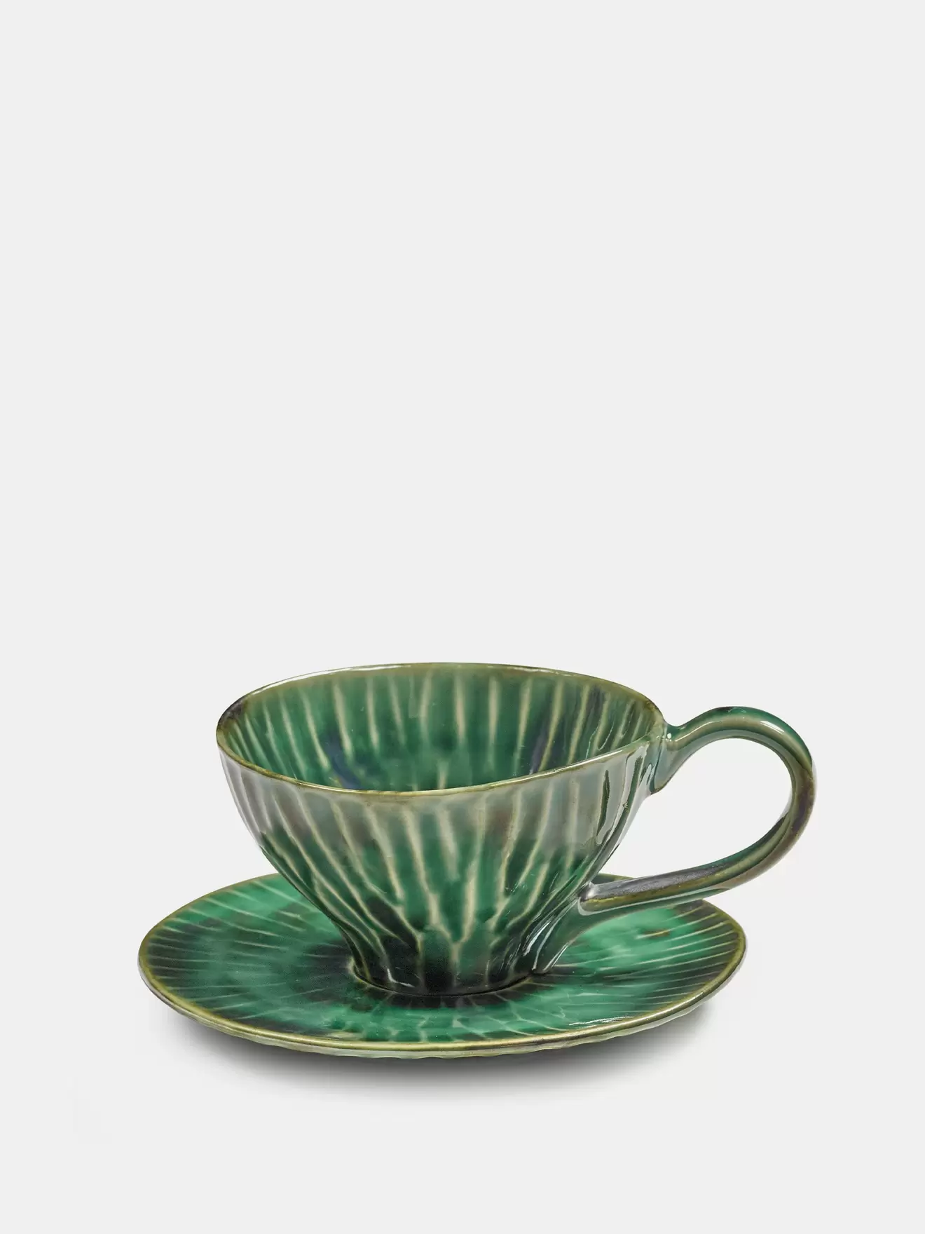 Verde Lanza Cappuccino Cup with Saucer