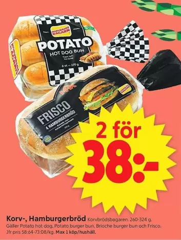 Frisco - Korv-, Hamburgerbröd