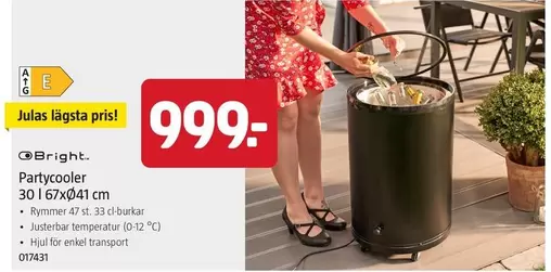 Partycooler 30 l 67xø41 cm