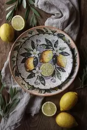 Assiett - Mosaik - Citroner - Ø21 cm