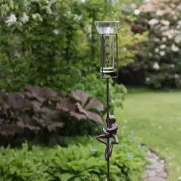 Regnmätare - Groda på pinne - Rost - 100 cm