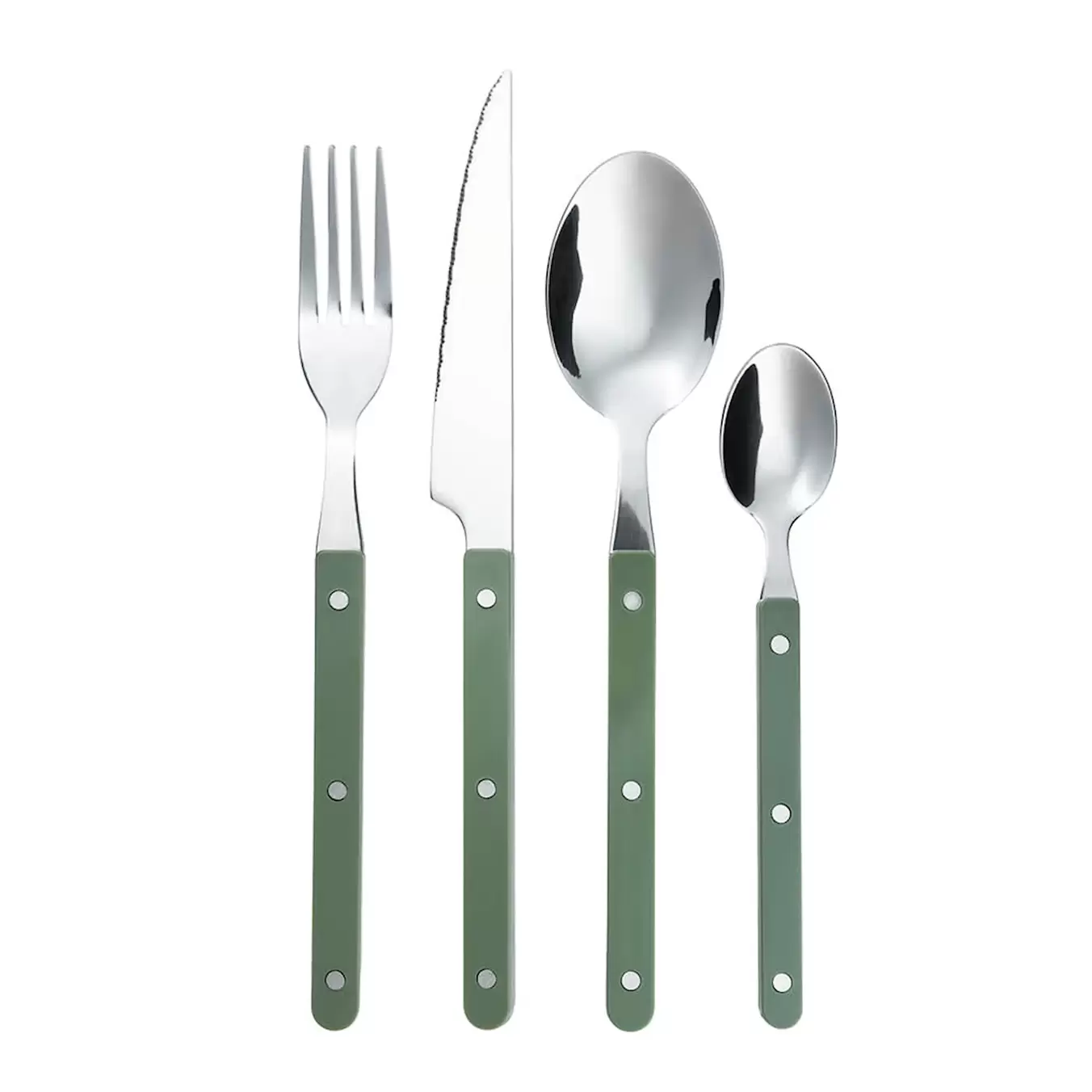 Prima Verde bestickset 4-pack stål/grön