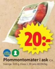 Plommontomater i ask