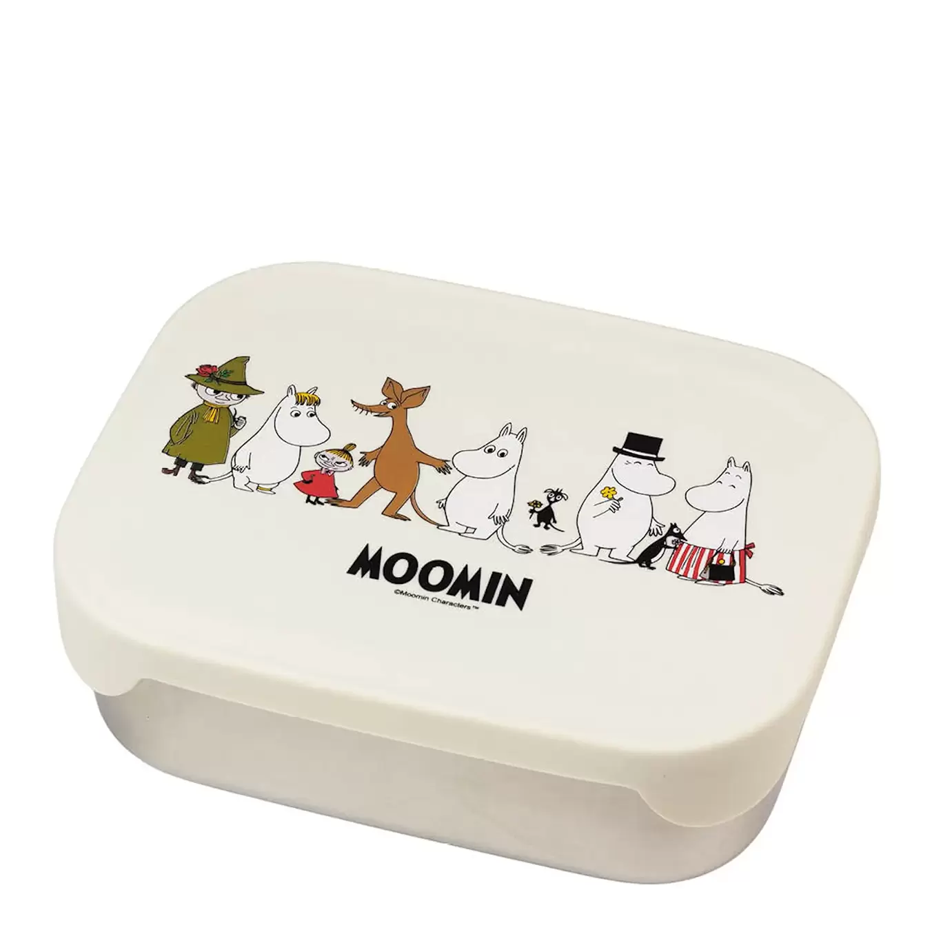 Mumin matlåda plåt 17,5x13,5 cm Familj beige