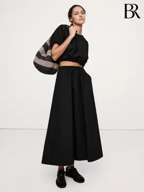 Svart - Banana Republic Poplin Maxi Kjolar