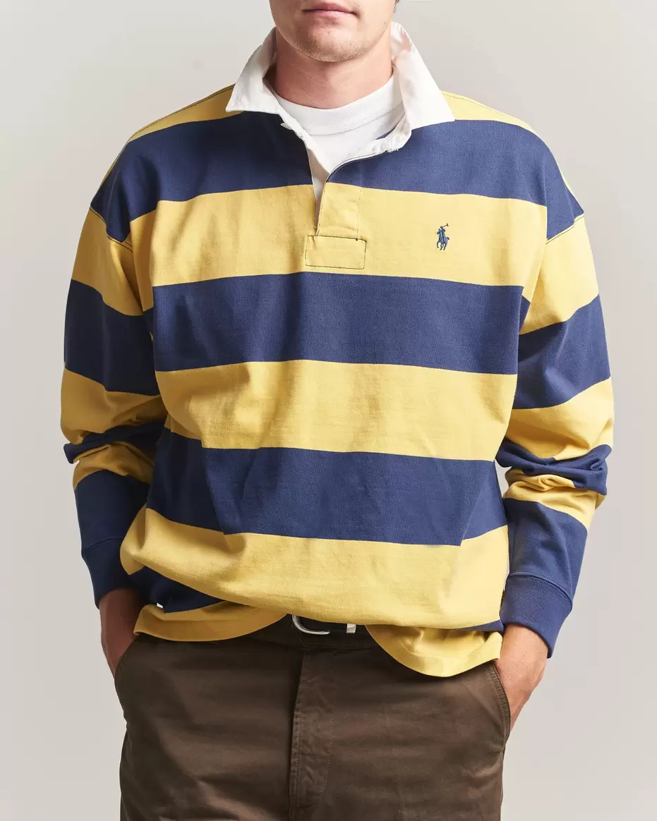 Jersey Knitted Rugby Pullover Yellow/Cobolt