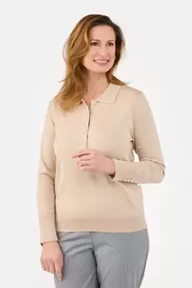 Strik Polo - Sand - Perleknapper