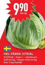HEL FÄRSK VITKÅL
