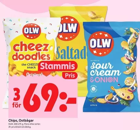 OLW - Cheez Doodles, Saltad, Sour Cream & Onion