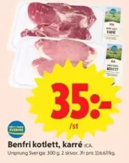 Benfri kotlett, karré