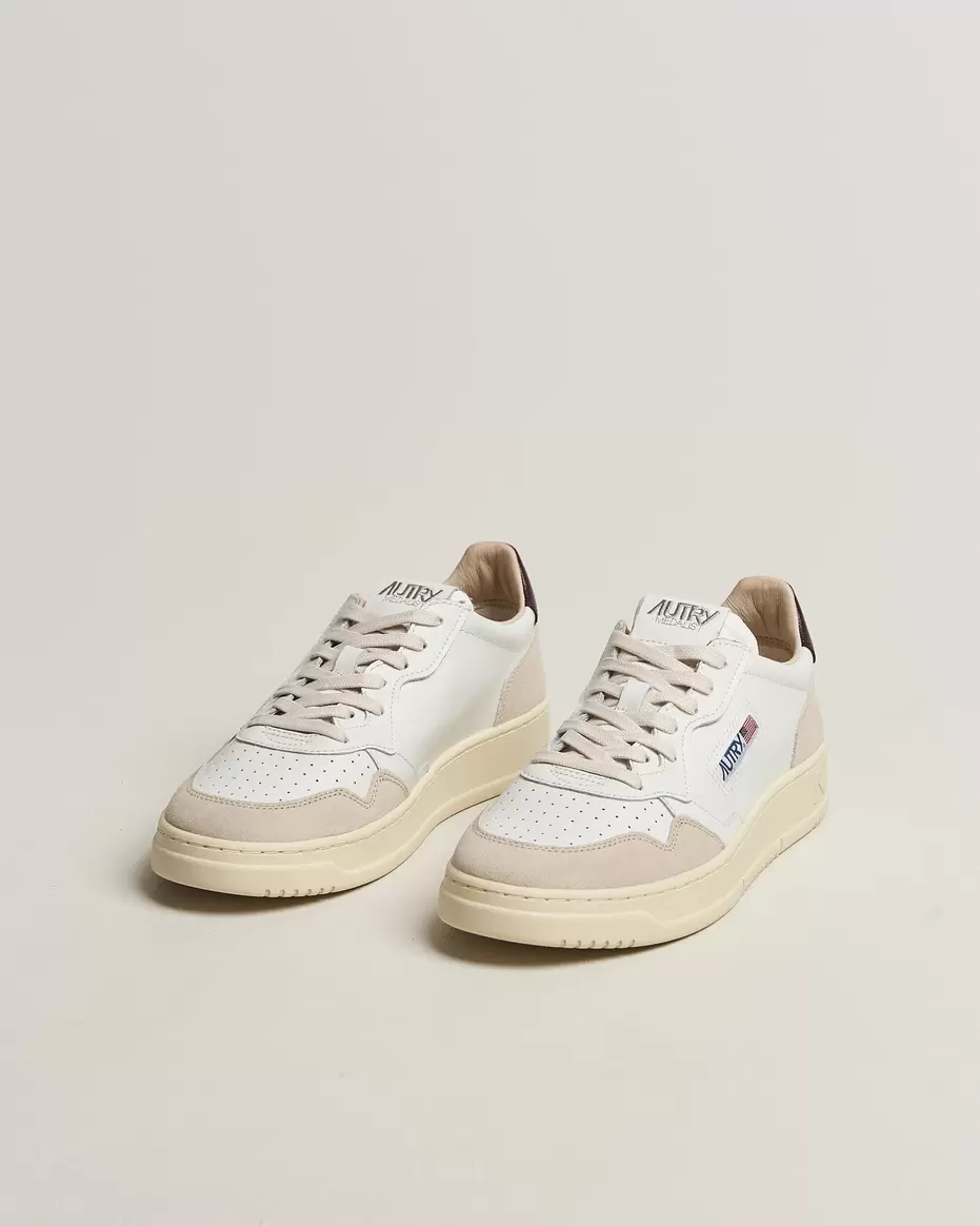 Medalist Low Leather/Suede Sneaker White/Fig