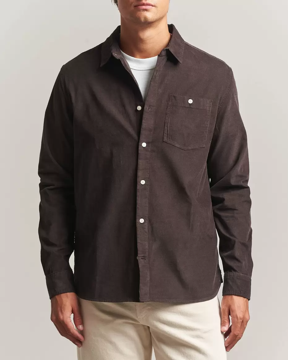 Regular Fit Cord Shirt Chocolate